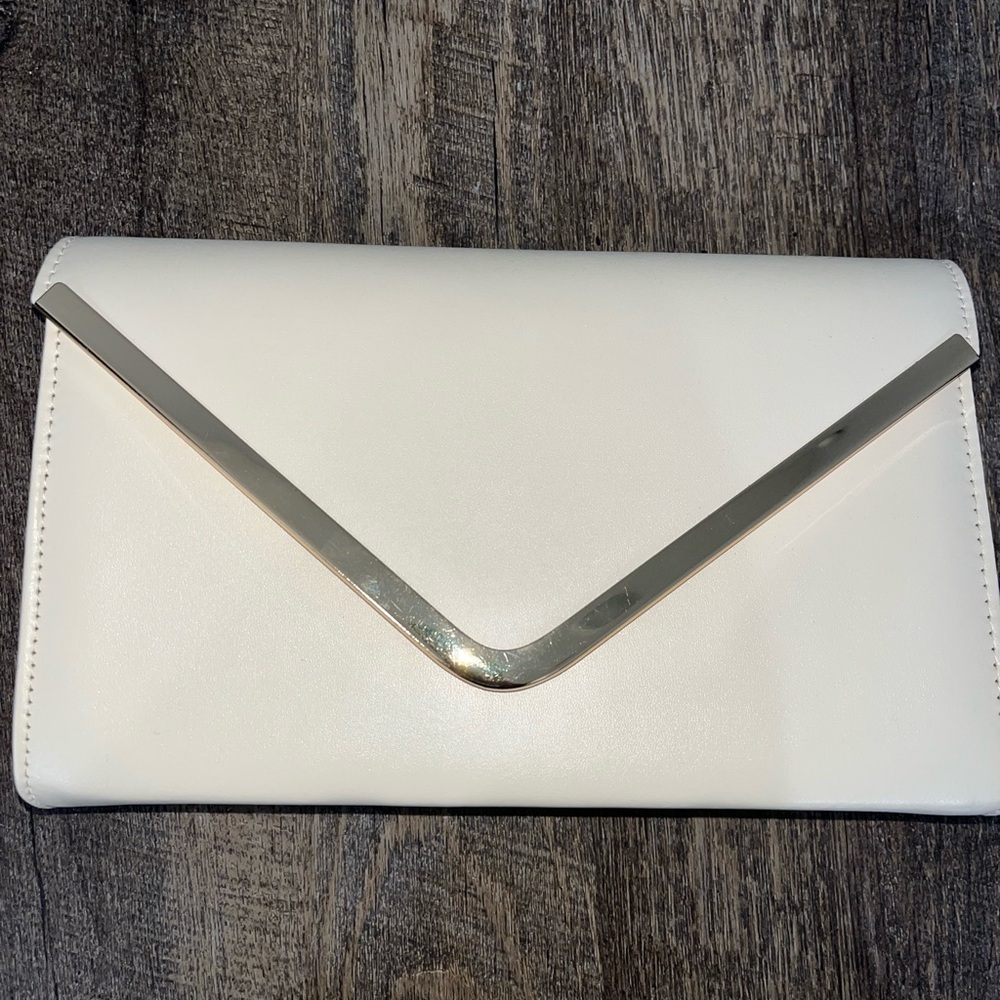 Gold and cream clutch